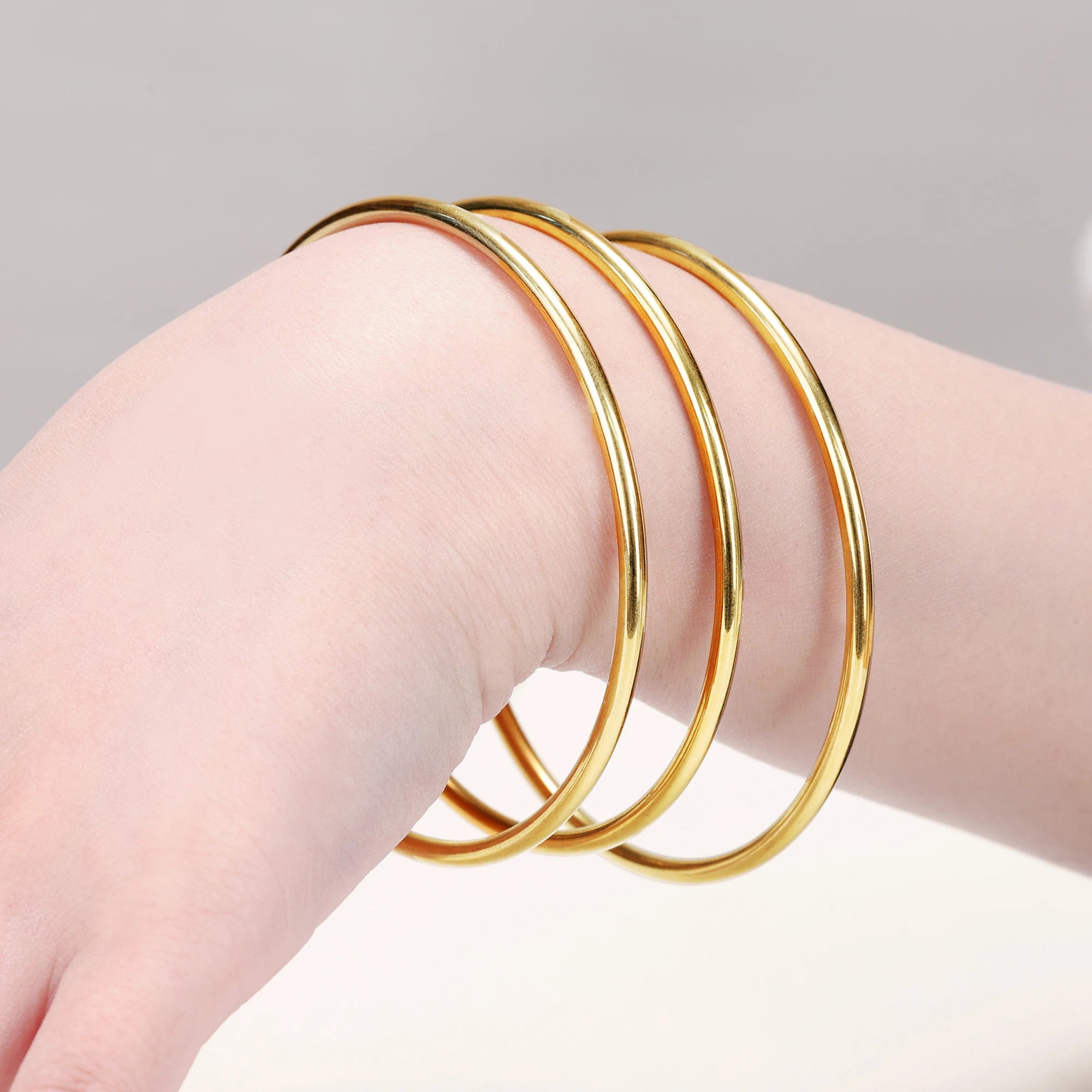 minimal gold stainless steel bracelet for women