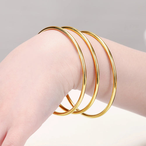 minimal gold stainless steel bracelet for women